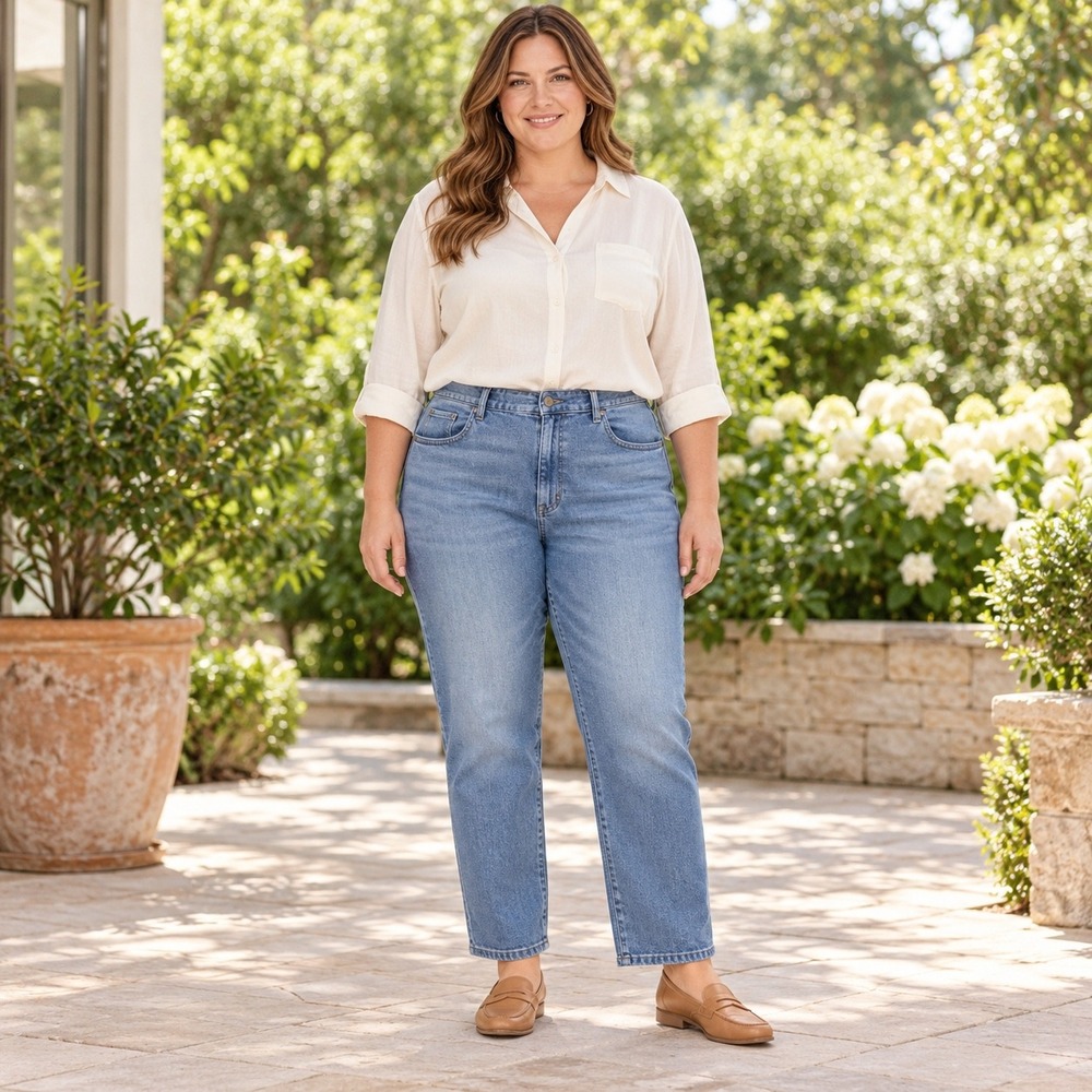 Lee Womens High Rise Straight Leg Jeans Medium Wash Size 16 Medium 112359079